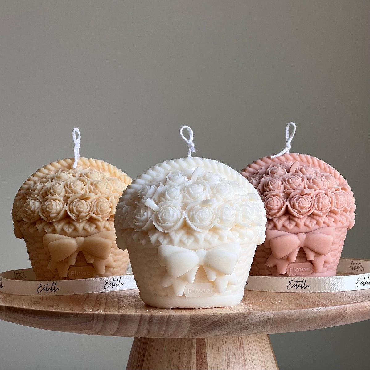 Flower Basket Soy Candle | Sculptural Home Decor-1