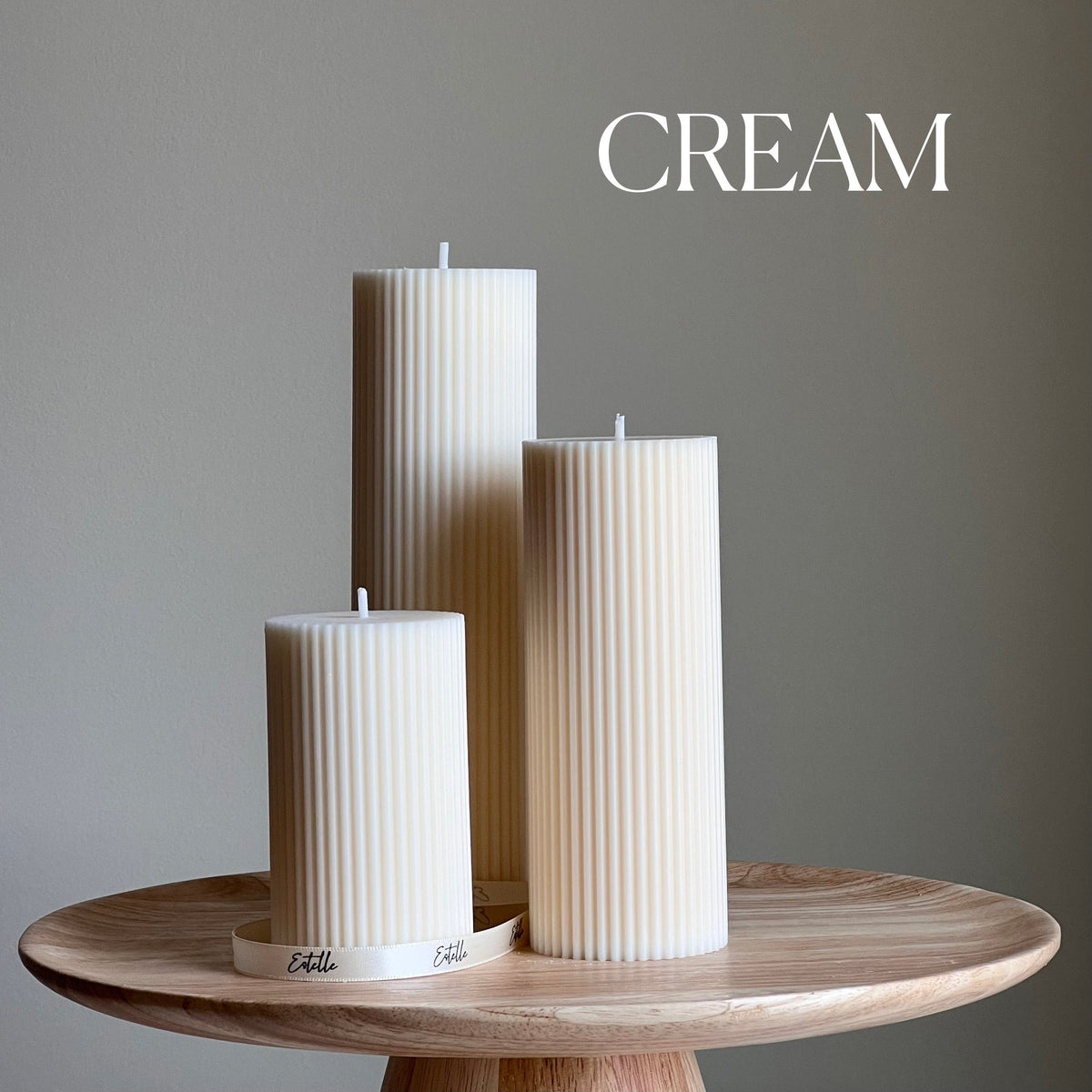Handmade Ribbed Soy Wax Pillar Candle | Home Decor-4