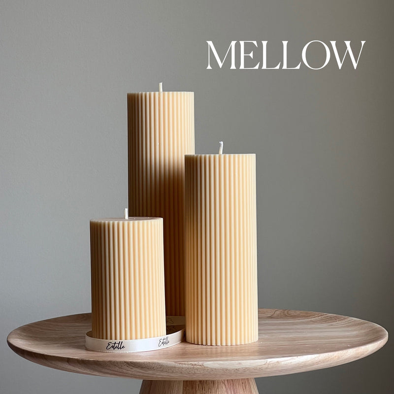 Handmade Ribbed Soy Wax Pillar Candle | Home Decor-5