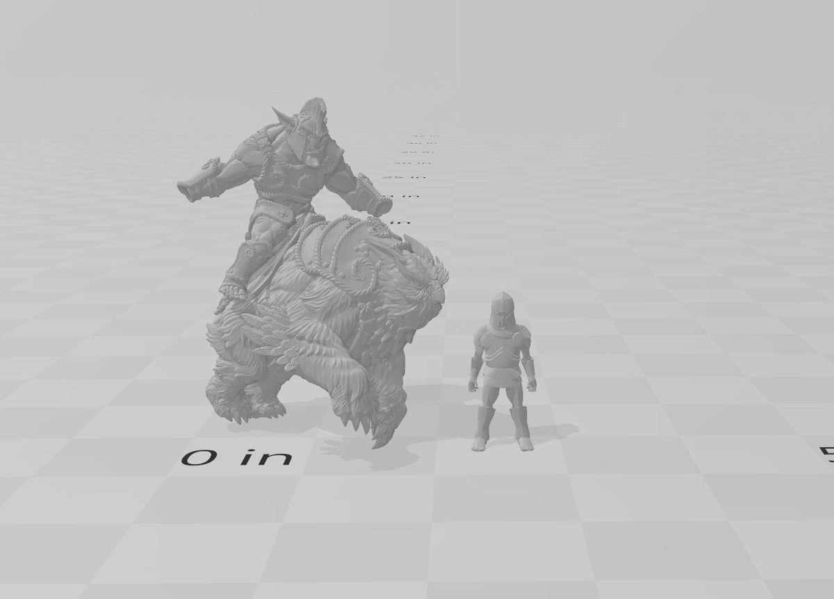 Greatgoblin Owlbear Cavalry Mini Set - Artisan Guild, DnD | Male | Fighter, Animal, Hobgoblin, Pathfinder | Orc | Wargaming | Goblin | Mount-2