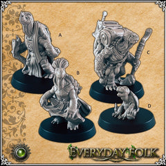 Turtlefolk - EC3D, DnD | Tortle | Townsfolk | Villagers | Commoner | Turtlefolk | 28mm 32mm | Pathfinder | Fantasy | Wargaming | Frostgrave-1