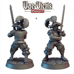 Elite Mercenaries Mini Set - Vae Victis, DnD | Townsfolk | Guards | Human | Male | Female | 28mm | Pathfinder | Fantasy | Wargaming-3