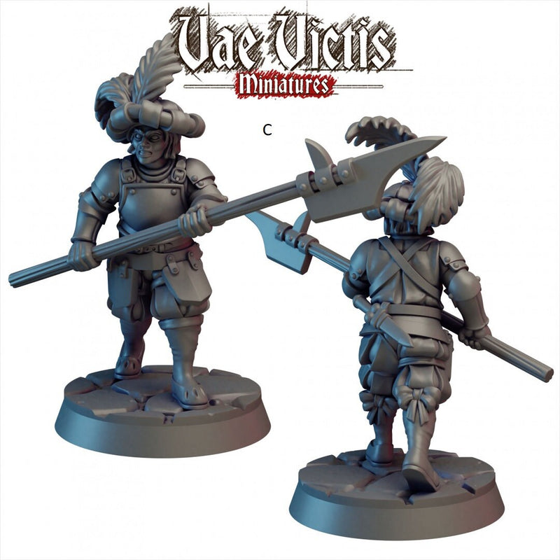 Elite Mercenaries Mini Set - Vae Victis, DnD | Townsfolk | Guards | Human | Male | Female | 28mm | Pathfinder | Fantasy | Wargaming-4