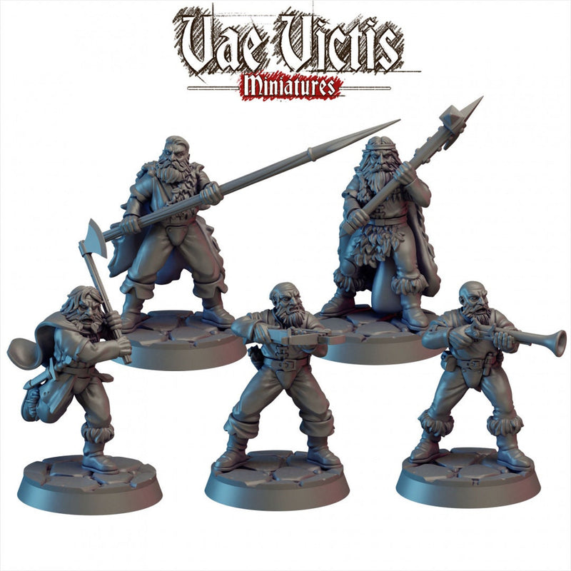 Mountain Warriors 28mm mini set - Vae Victis, DnD | Human | Male | Fighter | Barbarian | Ranger | 28mm | Pathfinder | Fantasy | Wargaming-1