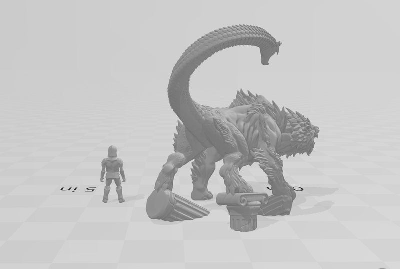 Chimera mini - Artisan Guild, DnD | Lion | Goat | Snake | Animal | Monstrosity | Pathfinder | Wargaming | Huge | Underdark, Grassland, Hill-3