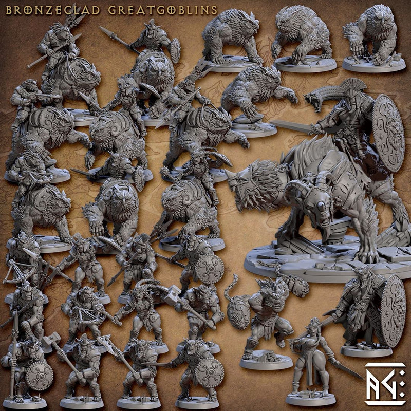 28 Greatgoblin mini set- Artisan Guild, DnD | Male | Female | Fighter | Barbarian | Hobgoblin, Pathfinder | Orc | Wargaming | Goblin | Pack-1