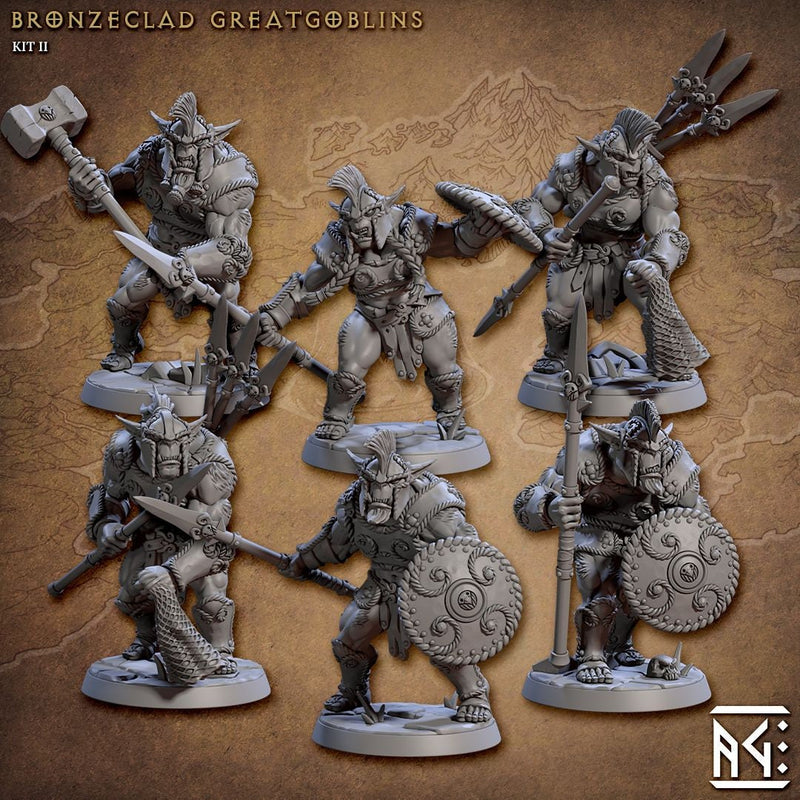 28 Greatgoblin mini set- Artisan Guild, DnD | Male | Female | Fighter | Barbarian | Hobgoblin, Pathfinder | Orc | Wargaming | Goblin | Pack-3