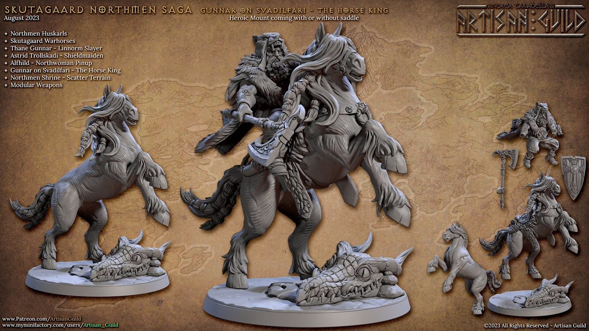 28 Viking Mini Set 1 - Artisan Guild DnD and Wargaming Miniature | Norse | Fighter | Barbarian | Ranger | Northmen, Human, Horse, Pathfinder-5