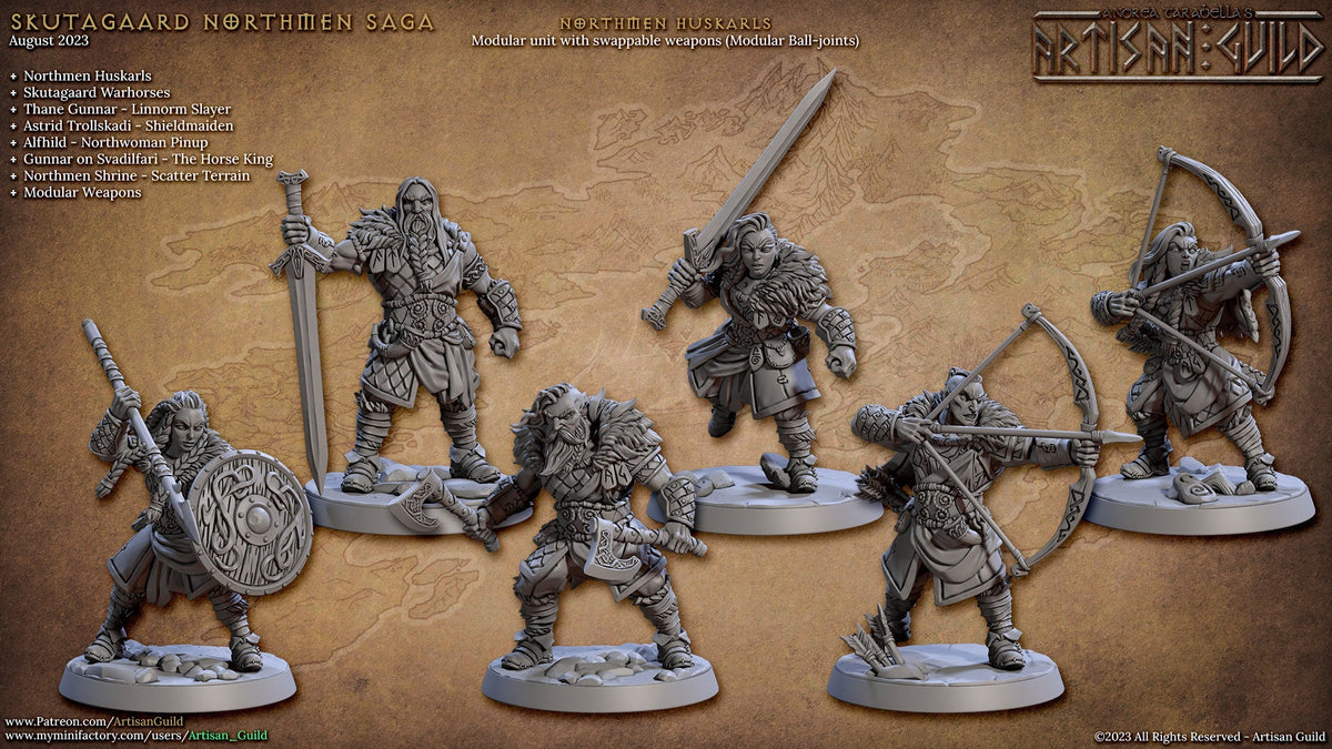 28 Viking Mini Set 1 - Artisan Guild DnD and Wargaming Miniature | Norse | Fighter | Barbarian | Ranger | Northmen, Human, Horse, Pathfinder-4