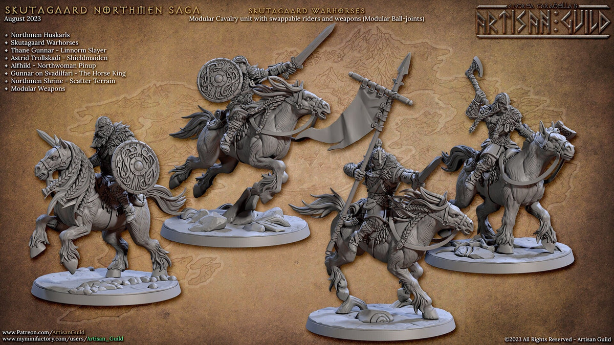 28 Viking Mini Set 1 - Artisan Guild DnD and Wargaming Miniature | Norse | Fighter | Barbarian | Ranger | Northmen, Human, Horse, Pathfinder-8