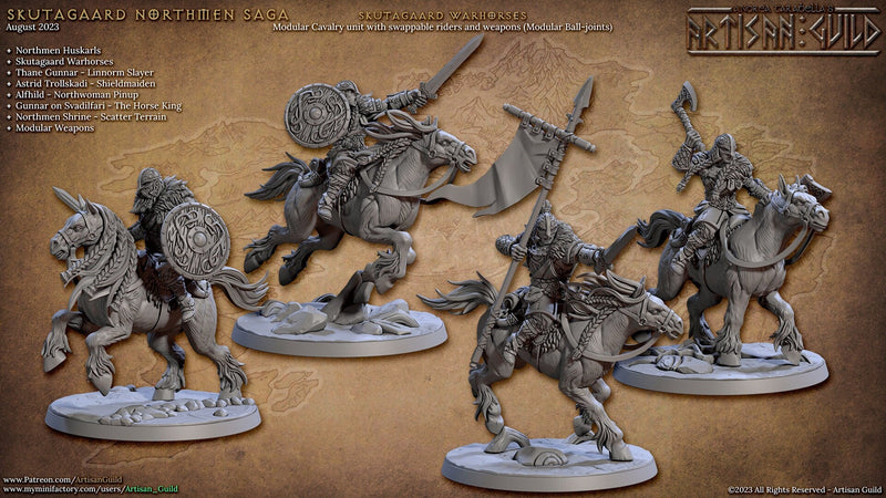 28 Viking Mini Set 1 - Artisan Guild DnD and Wargaming Miniature | Norse | Fighter | Barbarian | Ranger | Northmen, Human, Horse, Pathfinder-8