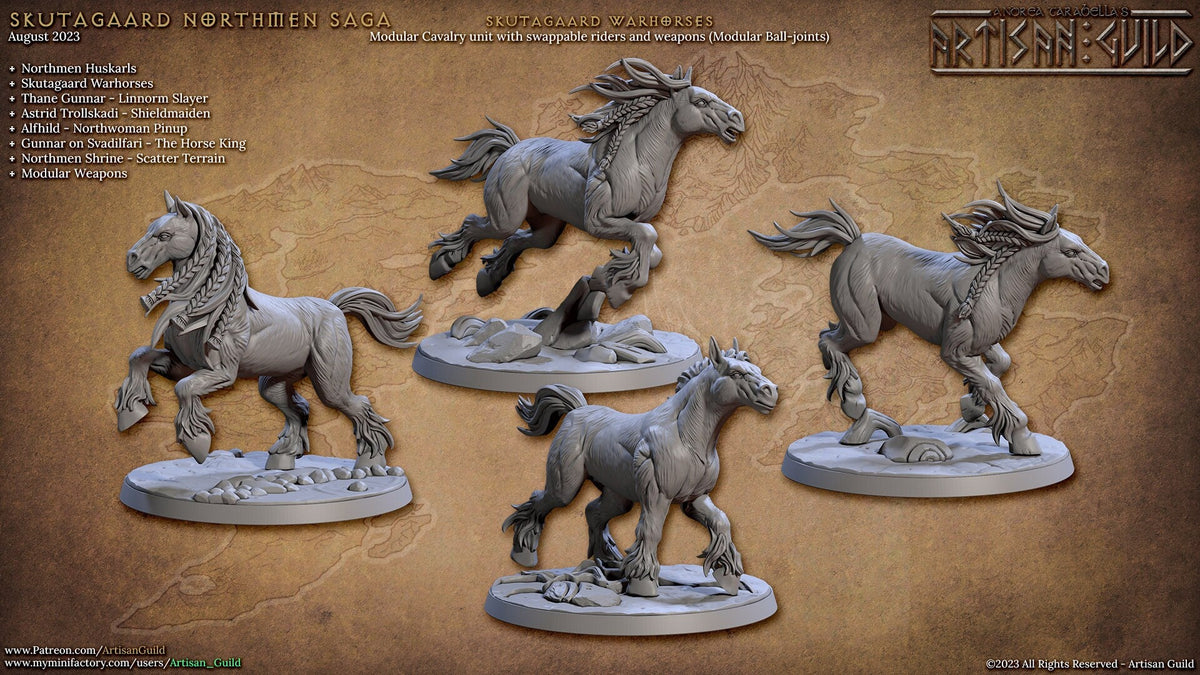 28 Viking Mini Set 1 - Artisan Guild DnD and Wargaming Miniature | Norse | Fighter | Barbarian | Ranger | Northmen, Human, Horse, Pathfinder-7
