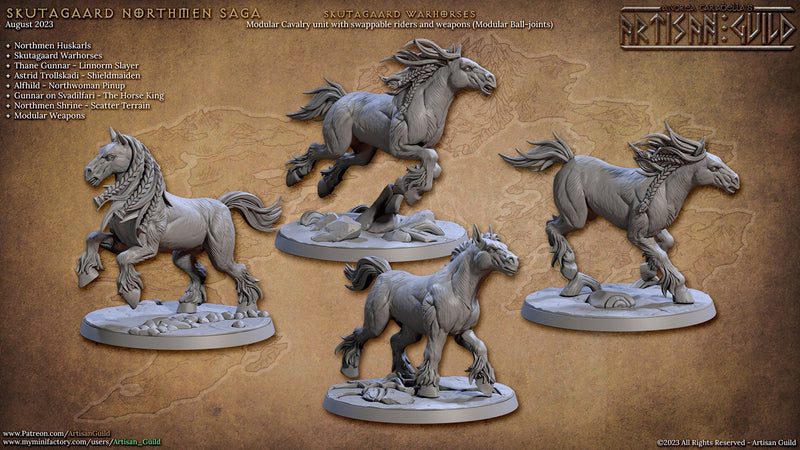 28 Viking Mini Set 1 - Artisan Guild DnD and Wargaming Miniature | Norse | Fighter | Barbarian | Ranger | Northmen, Human, Horse, Pathfinder-7