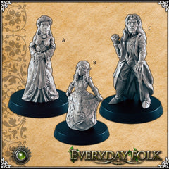 Elven Nobility mini set for dnd - EC3D,DnD | Townsfolk | Everyday Folk | Child | Nobles | 28mm 32mm | Pathfinder, Fantasy, Villager-1
