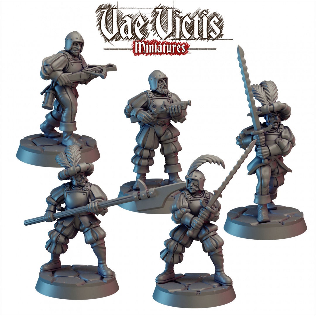 Mercenary Mini Set -DnD, Wargaming | Vae Victis, | Bundle | Fighter | Knight | 28mm | Pathfinder | Fantasy, Soldier | Set-1