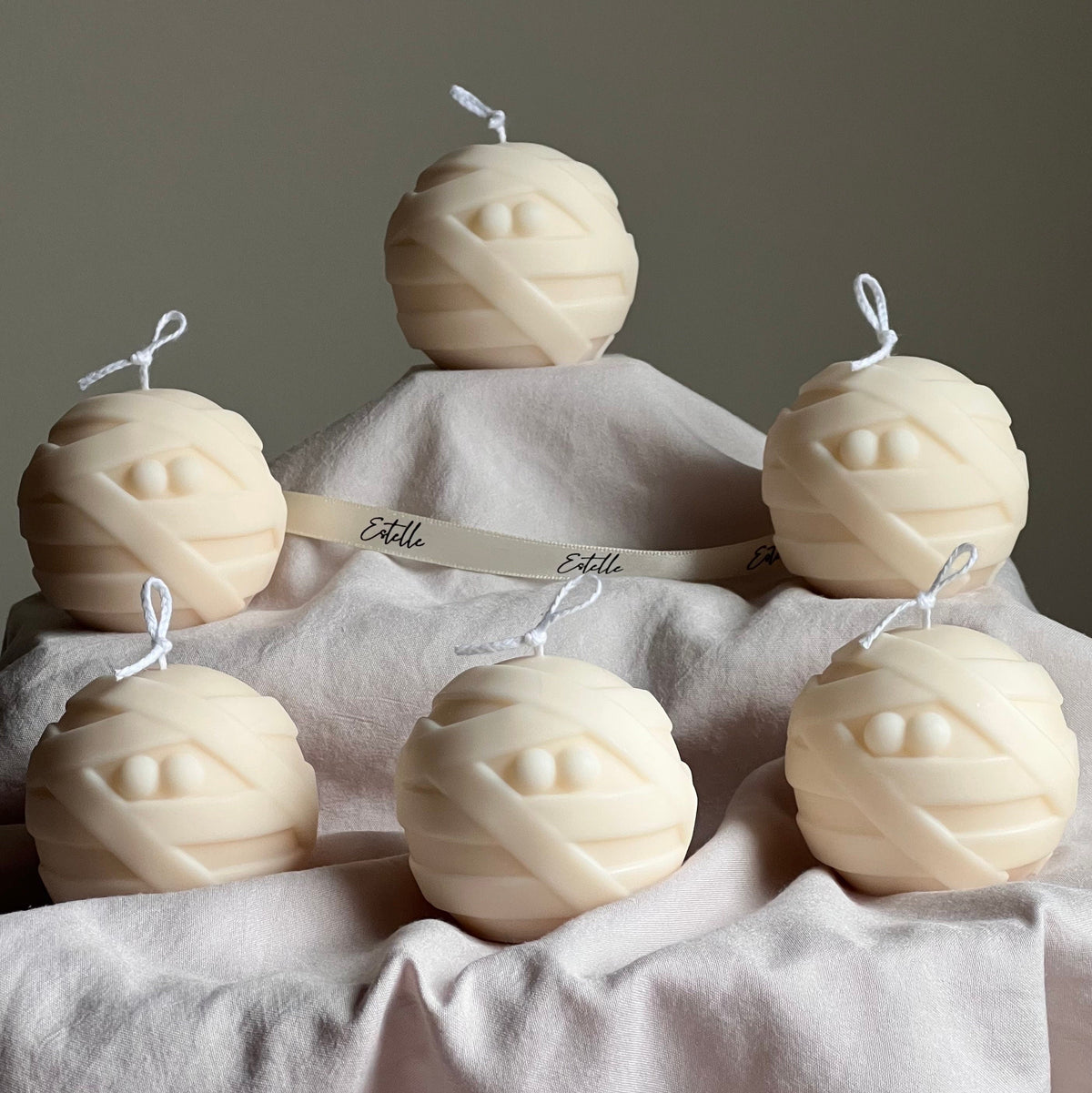 Handmade Halloween Mummy Candle | Sculptural Soy Wax Candle-1