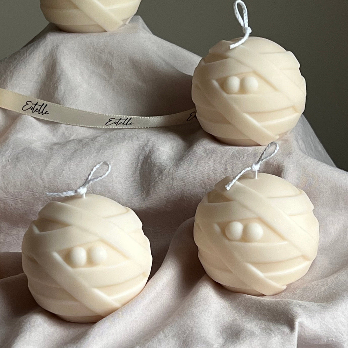 Handmade Halloween Mummy Candle | Sculptural Soy Wax Candle-5