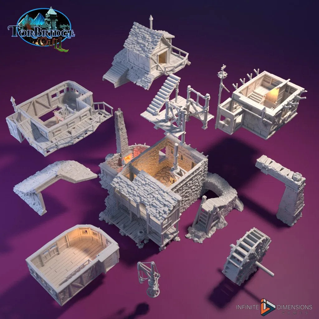 The Gruel Mill Model Building set - Dnd, Wargaming, Model Train | Village | Factory | Medieval | Fantasy | D&D | 28mm | 32mm | Pathfinder-3
