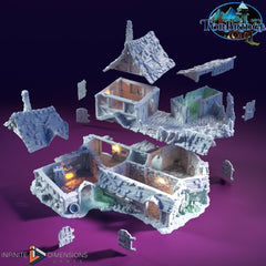 Slum Tenement B Miniature Building set - Dnd, Wargaming, Model Train | Village | Town | Medieval | Fantasy | D&D | Terrain | Torbridge Cull-4