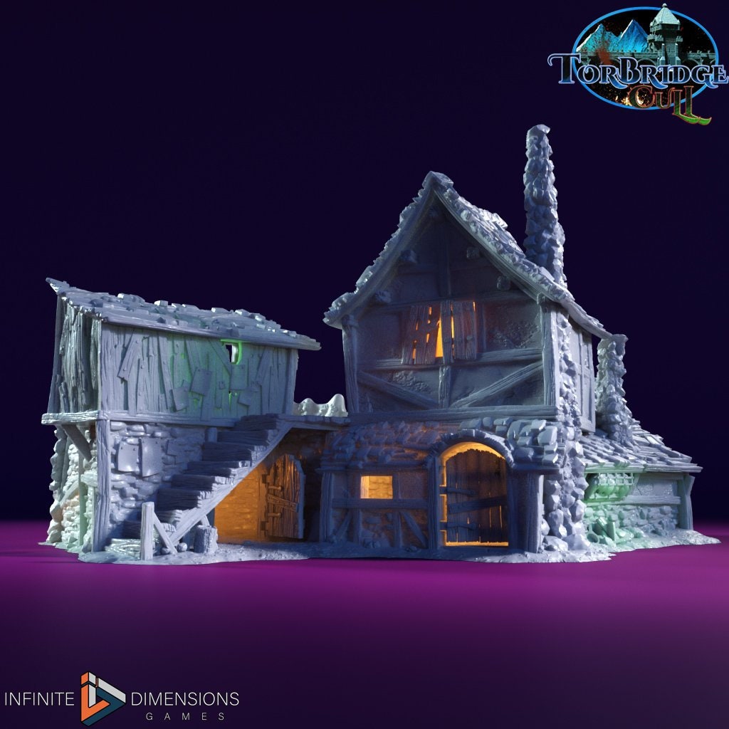 Slum Tenement B Miniature Building set - Dnd, Wargaming, Model Train | Village | Town | Medieval | Fantasy | D&D | Terrain | Torbridge Cull-3