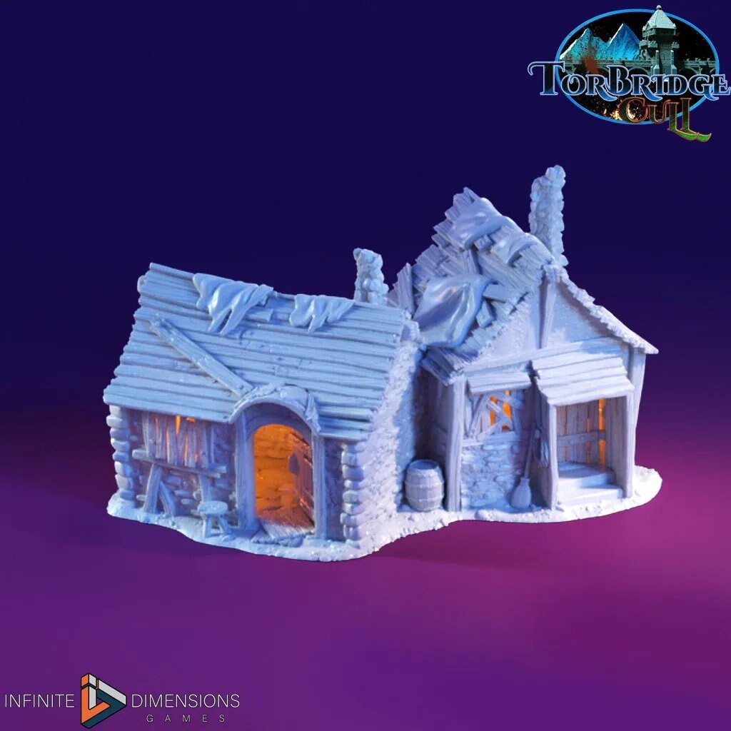 The Slum Shacks Miniature Building set - Dnd, Wargaming, Model Train | Village | Shanty | Medieval | Fantasy | D&D | Terrain | Torbridge-7