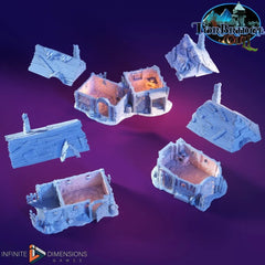 The Slum Shacks Miniature Building set - Dnd, Wargaming, Model Train | Village | Shanty | Medieval | Fantasy | D&D | Terrain | Torbridge-2