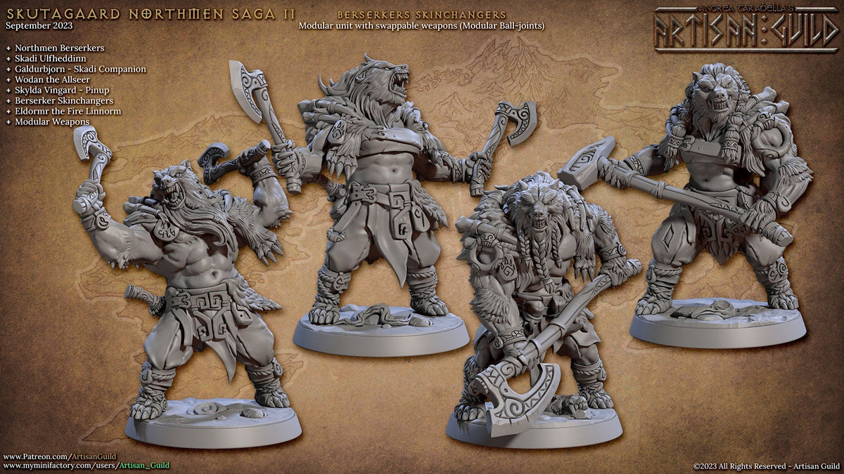 25 Viking Dnd Mini Set 2 - Artisan Guild | Male | Female | Norse | Fighter | Viking | Druid | Wizard | Pathfinder | Wargaming | 28mm 32mm-8
