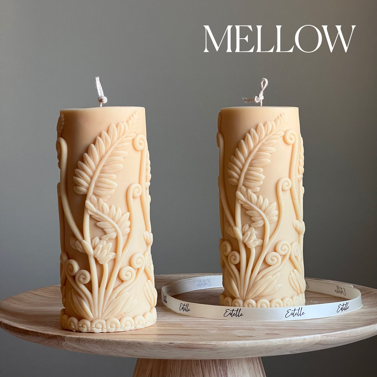 Large Fern Soy Pillar Candle | Sculptural Home Decor-4
