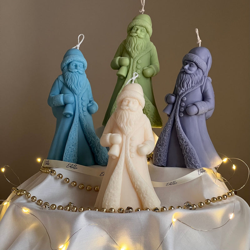 Handmade Santa Claus Soy Candle: Festive Christmas Decor-2