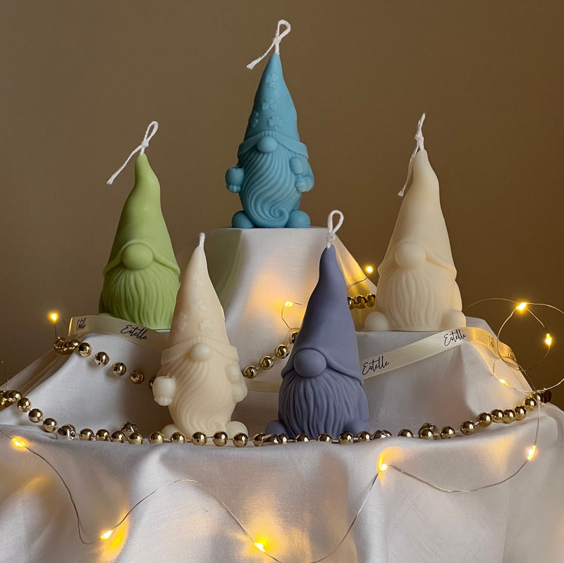 Handmade Christmas Gnome Soy Candle: Festive Holiday Decor-5