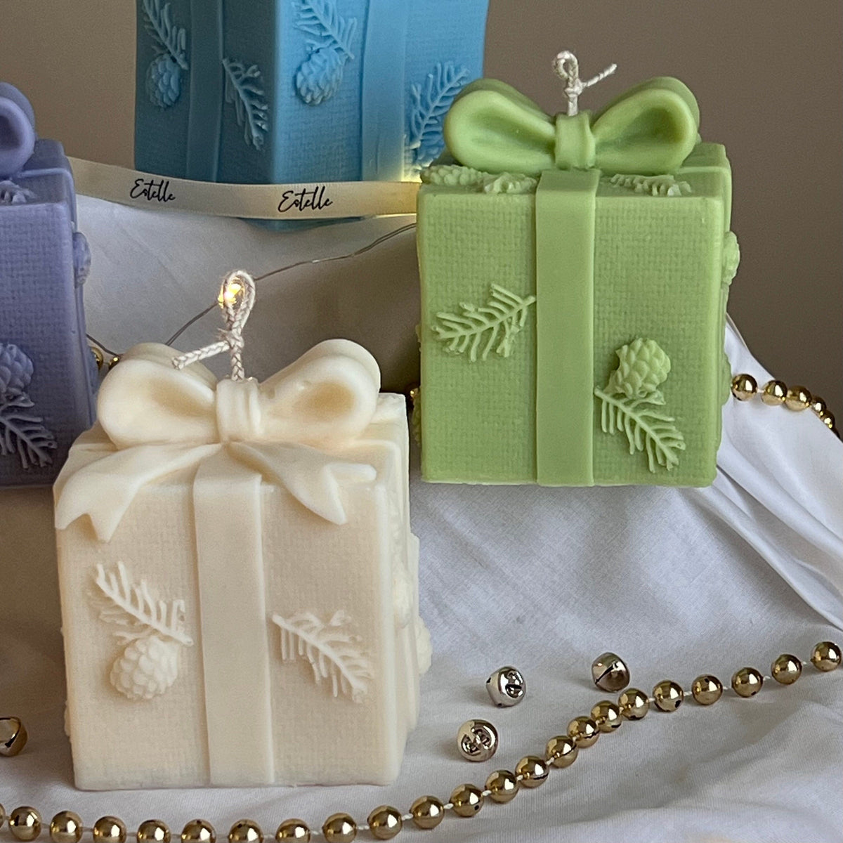 Christmas Gift Box Candle | Hand-Poured Soy Wax Candle | Festive Decor-2