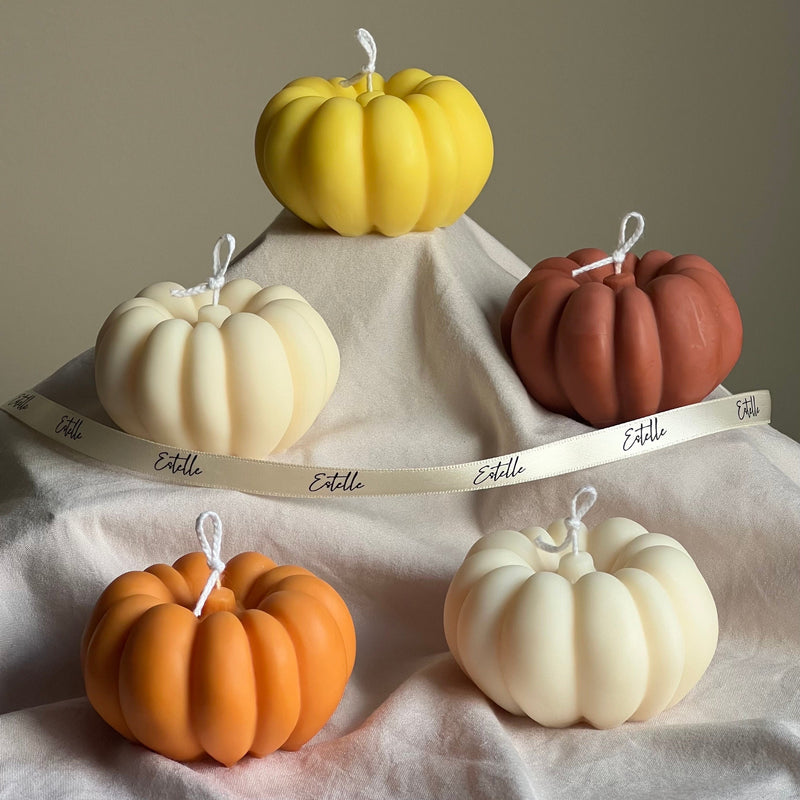 Handmade Autumn Pumpkin Soy Wax Candle: Spooky Season Decor-1