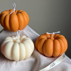 Handmade Autumn Pumpkin Soy Wax Candle: Spooky Season Decor-2