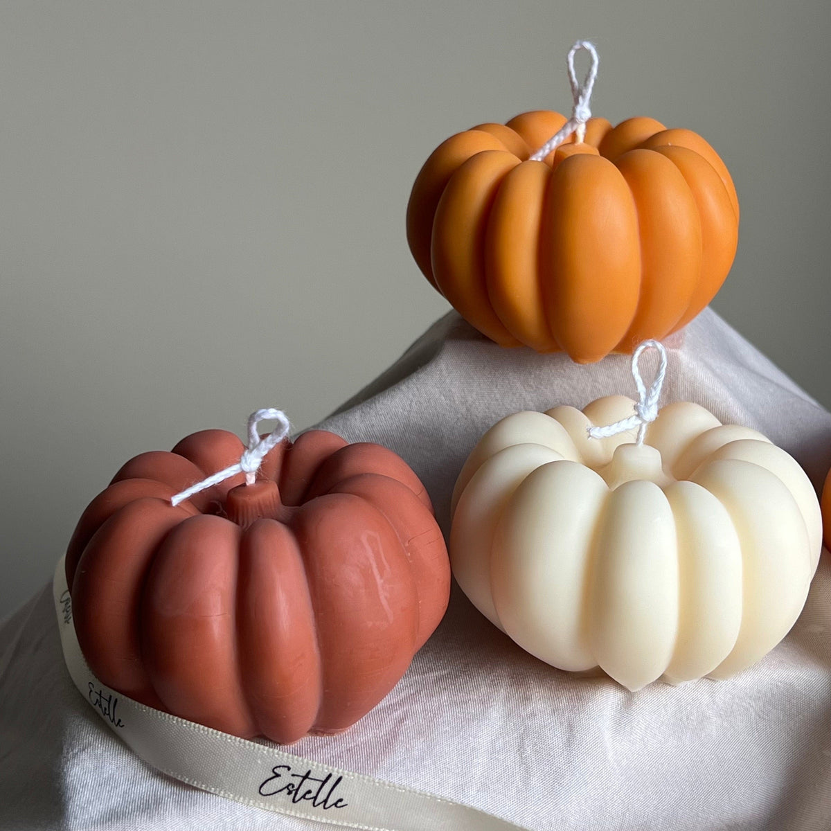Handmade Autumn Pumpkin Soy Wax Candle: Spooky Season Decor-3
