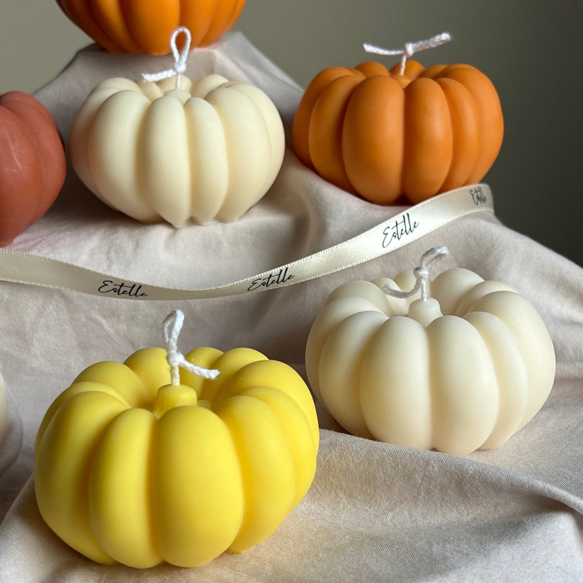 Handmade Autumn Pumpkin Soy Wax Candle: Spooky Season Decor-5