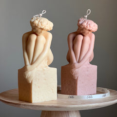 Sculptural Woman Bust Candle | Soy Wax Statue Candle-1