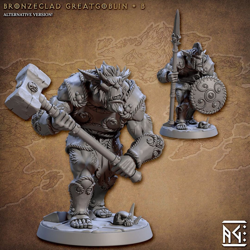 Greatgoblin Warriors Mini set - Artisan Guild, DnD | Male | Female | Fighter, Barbarian, Hobgoblin, Pathfinder | Orc | Wargaming-3