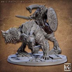 Greatgoblin on Chimera Mount mini - Artisan Guild, DnD | Male | Fighter, Animal, Hobgoblin, Pathfinder | Orc | Wargaming | Goblin | Mount-1