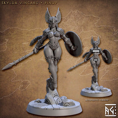 Female Viking Fighter dnd mini - Artisan Guild, DnD | Female | Fighter | Barbarian | Melee | Pathfinder | Wargaming | Warrior | 32mm-1