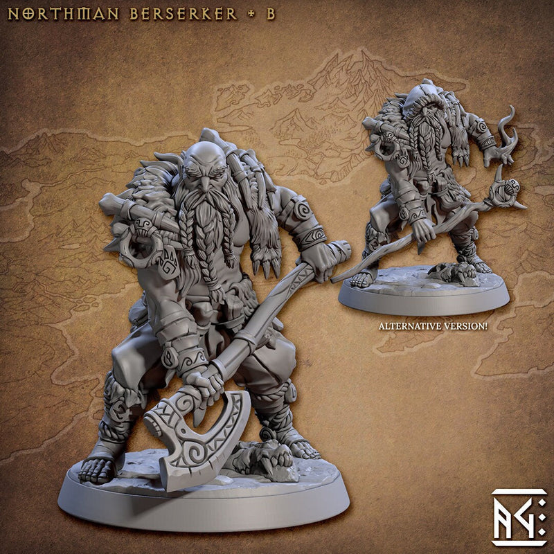 Northman Barbarians dnd Mini Set - Artisan Guild, DnD | Male | Female | Viking | Barbarian | Fighter | Pathfinder | Wargaming | 28mm 32mm-3