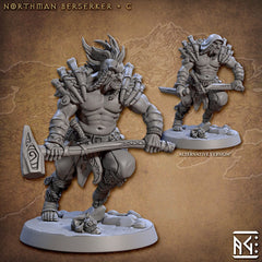 Northman Barbarians dnd Mini Set - Artisan Guild, DnD | Male | Female | Viking | Barbarian | Fighter | Pathfinder | Wargaming | 28mm 32mm-4