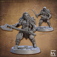 Northman Barbarians dnd Mini Set - Artisan Guild, DnD | Male | Female | Viking | Barbarian | Fighter | Pathfinder | Wargaming | 28mm 32mm-6