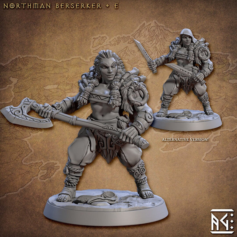 Northman Barbarians dnd Mini Set - Artisan Guild, DnD | Male | Female | Viking | Barbarian | Fighter | Pathfinder | Wargaming | 28mm 32mm-6