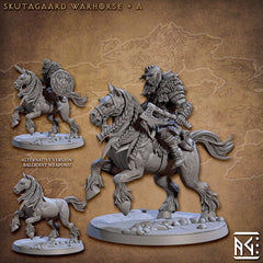 Northmen Riders dnd mini set - Viking | Norse | Male | Female | Fighter | Barbarian | Fantasy, Warhorse | Pathfinder | Wargaming, 28mm 32mm-2