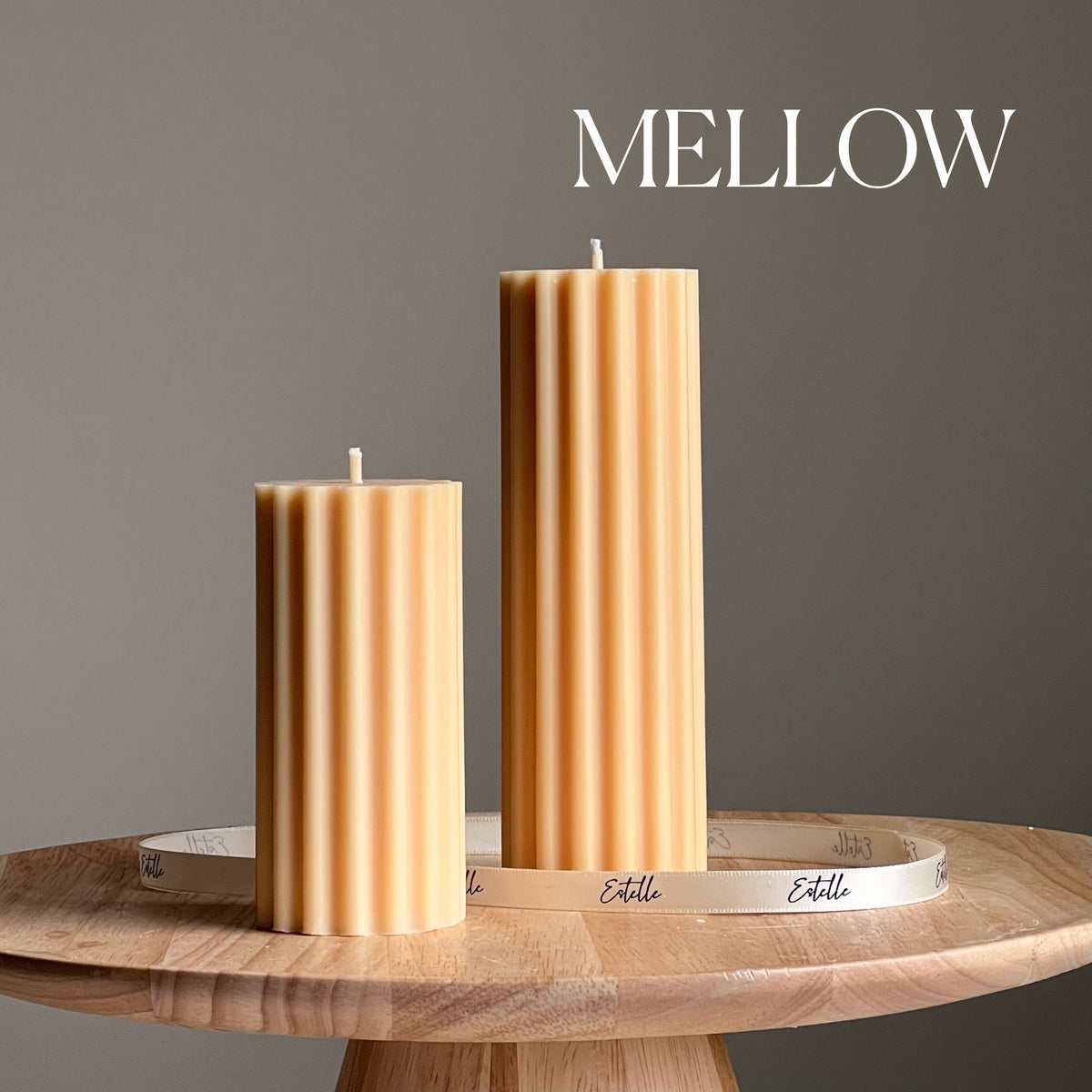 Ribbed Soy Wax Pillar Candle | Handmade Decorative Candle-5