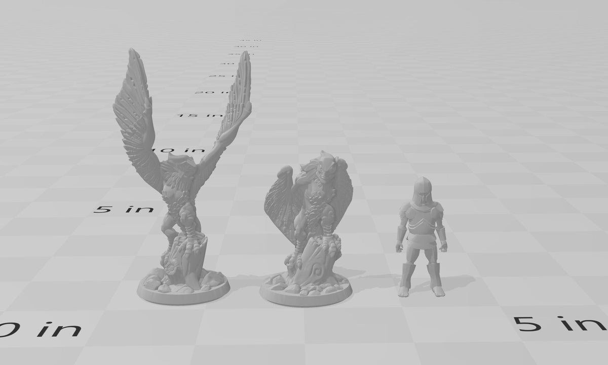DnD Harpy Mini Set - Arbiter Minitatures - Coastal | Forest | Wargaming | Pathfinder | Hill | Mountain | Harpies | Female | Monster | 28mm-2