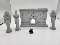 Egyptian Temple Facade / statues - DND and Wargaming Terrain, EC3D - Desert Miniatures | Temple | Sand | Dunes, Scatter Scenery, Pathfinder-2
