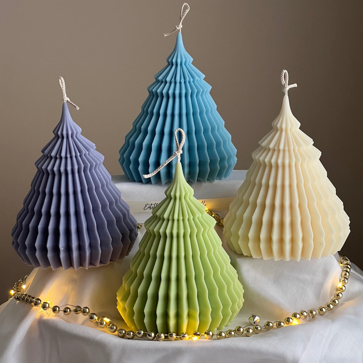 Large Origami Christmas Tree Candle | Hand Poured Soy Wax-1