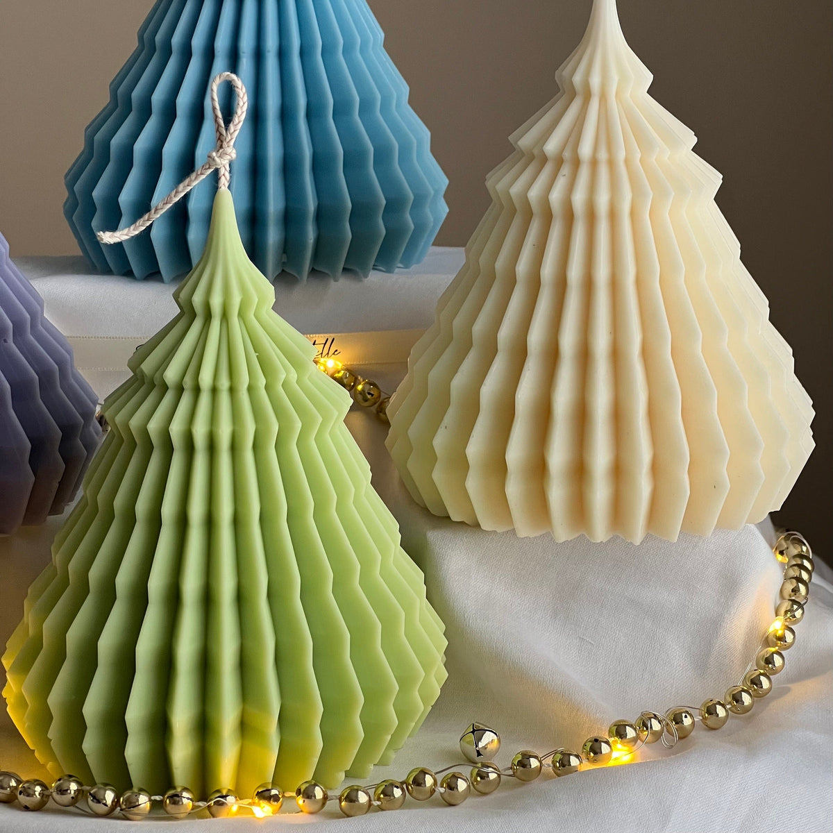 Large Origami Christmas Tree Candle | Hand Poured Soy Wax-2