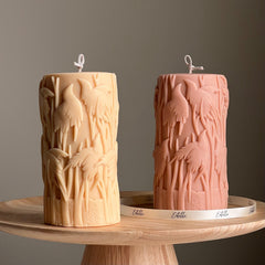 Large Bird Soy Pillar Candle: Sculptural Home Decor-1